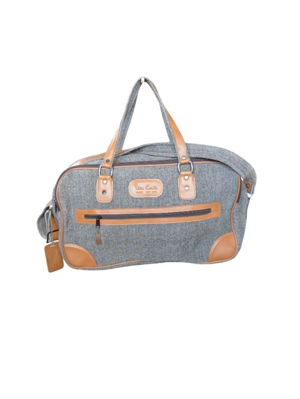Vintage Pierre Cardin English Tweed Leather Travel Carry On Bag Gentlemancore
